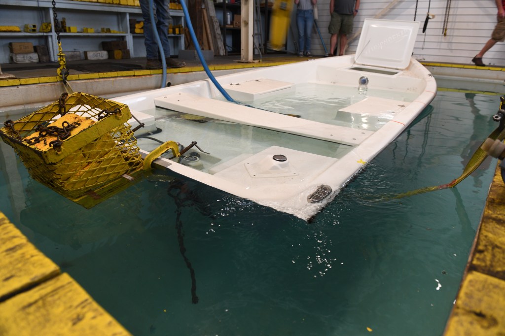 K85_5122 Failing a flotation test could prompt defect notices, recalls and high costs to the boatbuilder. PHOTO COURTESY ABYC