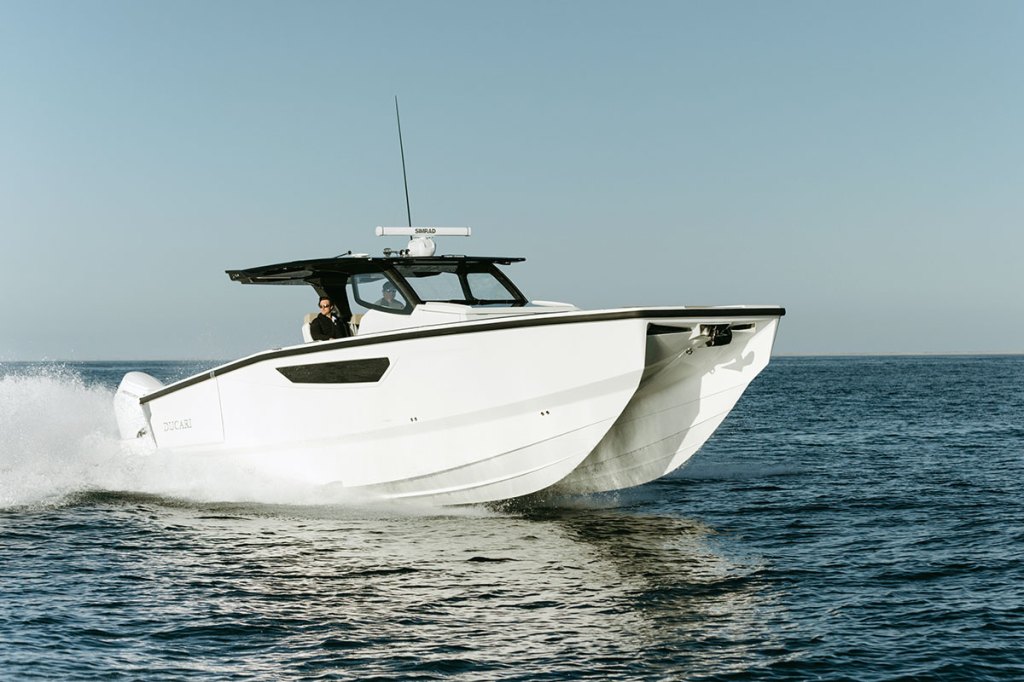 Motorboat cruising on the water