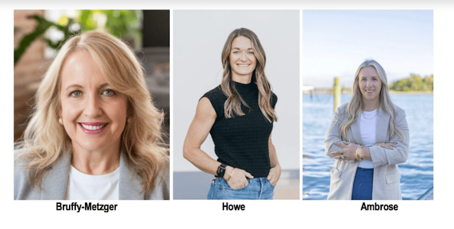 Three women in three different portraits
