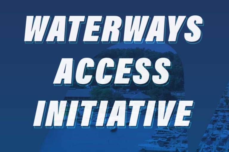 1_NMMA-260714 Waterways access initiative text with a blue background