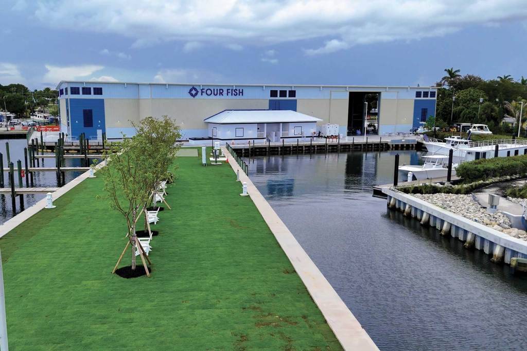 Fancy office building on the water