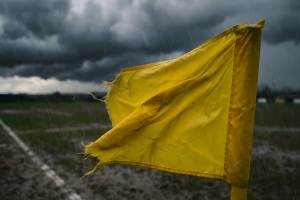 Yellow flag torn
