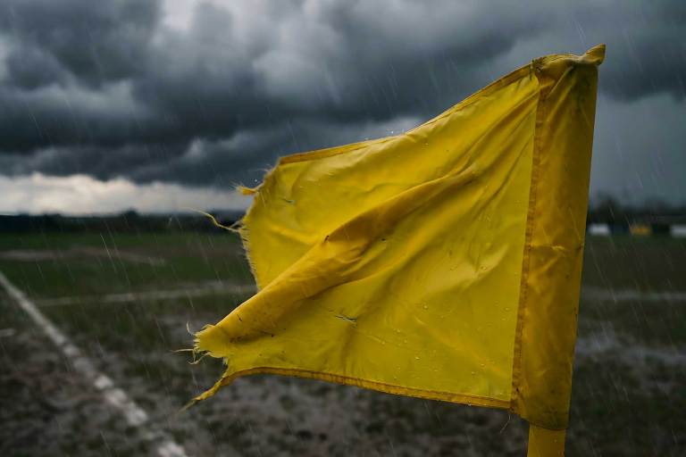 Yellow flag torn