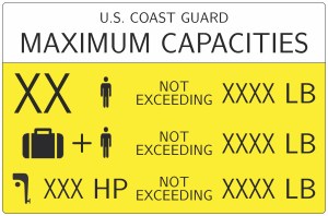 This is an example of the new S-7 capacity label for outboard boats smaller than 20 feet. IMAGE COURTESY ABYC