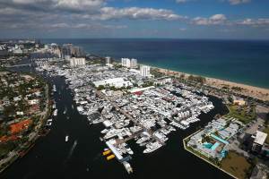ft Lauderdale florida drone view with boats