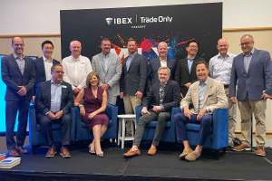 The MIX panelists with Sounding Trade Only Group’s Michele Goldsmith (seated second from left) and editor-in-chief David Gee (seated far right). DAVID CONWAY PHOTO